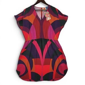 Farm Rio Anthropologie Large Geometric Swim Coverup Boho Resort Tropical NWT